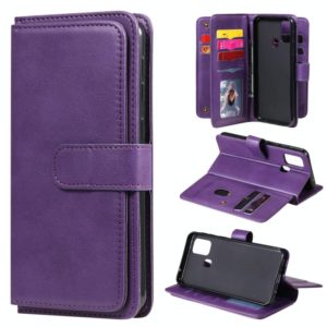 For Samsung Galaxy M31 Multifunctional Magnetic Copper Buckle Horizontal Flip Solid Color Leather Case with 10 Card Slots & Wallet & Holder & Photo Frame(Purple) (OEM)