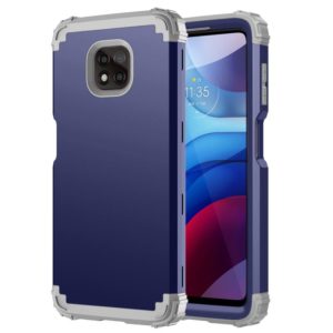 For Motorola Moto G Power 2021 3 in 1 Shockproof PC + Silicone Protective Case(Navy Blue + Grey) (OEM)
