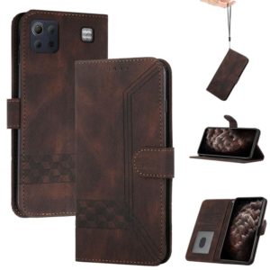 For LG K92 5G Cubic Skin Feel Flip Leather Phone Case(Dark Brown) (OEM)