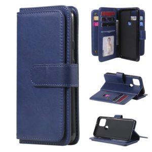 For Google Pixel 5 Multifunctional Magnetic Copper Buckle Horizontal Flip Leather Case with Bracket & 10 Card Slots & Wallet & Photo Frame(Dark Blue) (OEM)