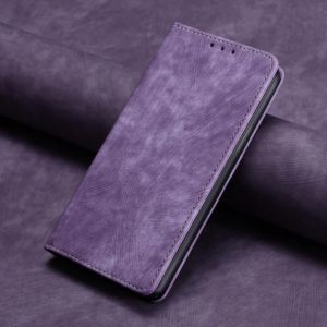 For LG K52 RFID Anti-theft Brush Magnetic Leather Phone Case(Purple) (OEM)