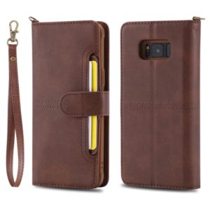 For Galaxy S8 Multifunctional Detachable Magnetic Horizontal Flip Leather Case with Card Slots & Holder & Wallet & Photo Frame(Coffee) (OEM)