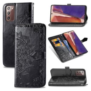 For Samsung Galaxy Note20 Halfway Mandala Embossing Pattern Horizontal Flip Leather Case with Holder & Card Slots & Wallet & Lanyard(Black) (OEM)