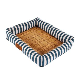 YD-XD03 Summer Pet Breathable Cooler Mat Pet Bed, Size: 40x30cm(Lake Blue Stripes) (OEM)