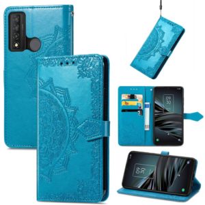For TCL 20 XE Mandala Flower Embossed Horizontal Flip Leather Phone Case(Blue) (OEM)