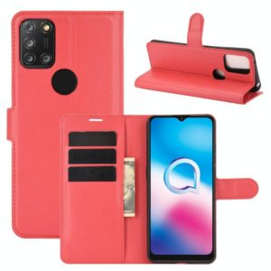 For Alcatel 3X 2020 Litchi Texture Horizontal Flip Protective Case with Holder & Card Slots & Wallet(Red) (OEM)