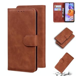 For LG Stylo 6 / K71 Skin Feel Pure Color Flip Leather Phone Case(Brown) (OEM)