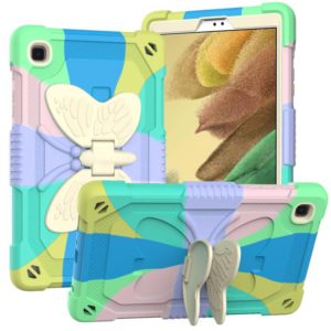 Beige PC + Silicone Anti-drop Protective Case with Butterfly Shape Holder & Pen Slot For Samsung Galaxy Tab A7 Lite 8.7 SM-T220 / SM-T225(Colorful Green) (OEM)