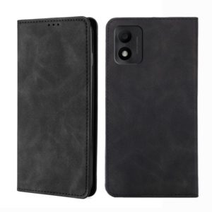 For TCL 303 Skin Feel Magnetic Horizontal Flip Leather Phone Case(Black) (OEM)