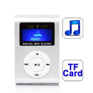 TF / Micro SD Card Slot MP3 Player with LCD Screen, Metal Clip(Silver) (OEM)