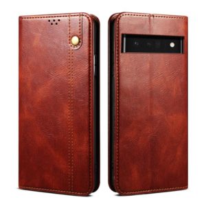For Google Pixel 7 Pro 5G Oil Wax Crazy Horse Texture Leather Phone Case(Brown) (OEM)