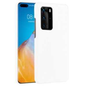 For Huawei P40 Pro Shockproof Crocodile Texture PC + PU Case(White) (OEM)