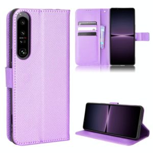 For Sony Xperia 1 IV Diamond Texture Leather Phone Case(Purple) (OEM)