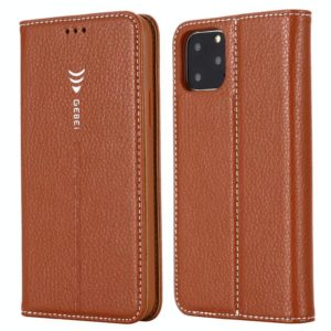 For iPhone 11 Pro Max GEBEI PU+TPU Horizontal Flip Protective Case with Holder & Card Slots(Brown) (GEBEI) (OEM)