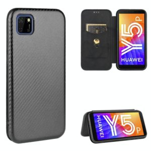 For Huawei Y5p / Honor 9S Carbon Fiber Texture Horizontal Flip TPU + PC + PU Leather Case with Card Slot(Black) (OEM)