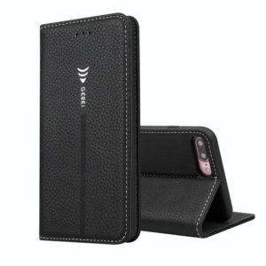 For iPhone 8 Plus & 7 Plus GEBEI PU+TPU Horizontal Flip Protective Case with Holder & Card Slots(Black) (GEBEI) (OEM)