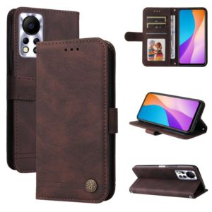 For Infinix Hot 11s NFC Skin Feel Life Tree Metal Button Leather Phone Case(Brown) (OEM)