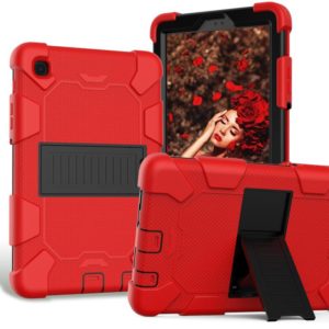 For Samsung Galaxy Tab A7 Lite T220 / T225 Two-Color Robot Shockproof Silicone + PC Protective Case with Holder(Red+Black) (OEM)