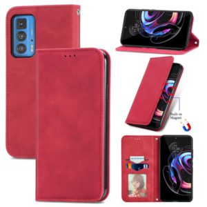 For Motorola Edge 20 Pro Retro Skin Feel Business Magnetic Horizontal Flip Leather Case With Holder & Card Slots & Wallet & Photo Frame(Red) (OEM)