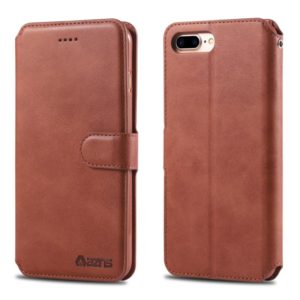 For iPhone 7 Plus / 8 Plus AZNS Calf Texture Magnetic Horizontal Flip PU Leather Case with Holder & Card Slots & Photo Frame(Brown) (AZNS) (OEM)