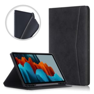 For Samsung Galaxy Tab S8+ / Tab S8 Plus / Tab S7 FE / Tab S7+ T970/T976B TPU Front Support Horizontal Flip Leather Case with Holder & Pen Slot & Sleep / Wake-up Function(Black) (OEM)