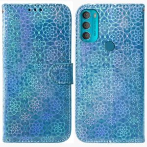 For Motorola Moto G71 Colorful Magnetic Buckle Leather Phone Case(Blue) (OEM)