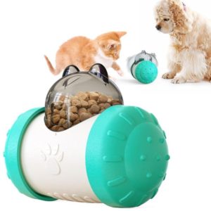 Tumbler Puzzle Slow Food Leakage Food Ball Without Electric Pet Dog Toys(Blue) (OEM)