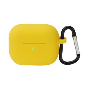 Wireless Earphone Silicone Protective Case with Hook for AirPods 3(Yellow) (OEM)