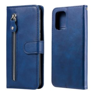 For Xiaomi Redmi Note 10 4G / Note 10S Fashion Calf Texture Zipper Horizontal Flip Leather Case with Stand & Card Slots & Wallet(Blue) (OEM)