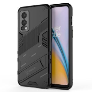 For OnePlus Nord 2 5G Punk Armor 2 in 1 PC + TPU Shockproof Case with Invisible Holder(Black) (OEM)