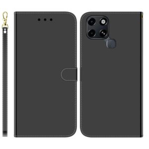 For Infinix Smart 6 Imitated Mirror Surface Horizontal Flip Leather Phone Case(Black) (OEM)