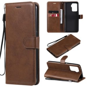 For OPPO A94 4G Solid Color Horizontal Flip Protective Leather Case with Holder & Card Slots & Wallet & Photo Frame & Lanyard(Brown) (OEM)