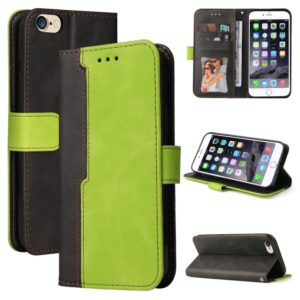 Business Stitching-Color Horizontal Flip PU Leather Case with Holder & Card Slots & Photo Frame For iPhone 6s Plus / 6 Plus(Green) (OEM)