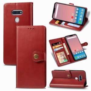 For LG Style3 L-41A Retro Solid Color Leather Buckle Phone Case with Lanyard & Photo Frame & Card Slot & Wallet & Stand Function(Red) (OEM)