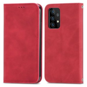 For Samsung Galaxy A52 5G / 4G Retro Skin Feel Business Magnetic Horizontal Flip Leather Case with Holder & Card Slots & Wallet & Photo Frame(Red) (OEM)