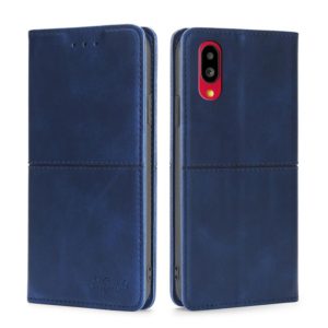 For Sharp Simple Sumaho 6/A201SH Cow Texture Magnetic Horizontal Flip Leather Phone Case(Blue) (OEM)