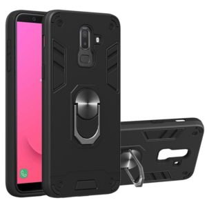 For Samsung Galaxy J8 (2018) 2 in 1 Armour Series PC + TPU Protective Case with Ring Holder(Black) (OEM)