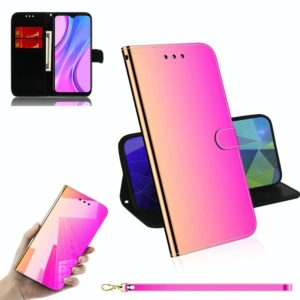 For Xiaomi Redmi 9 Lmitated Mirror Surface Horizontal Flip Leather Case with Holder & Card Slots & Wallet & Lanyard(Gradient Color) (OEM)