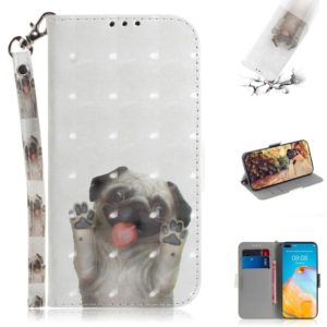 For Huawei P40 3D Painting Horizontal Flip Leather Case with Holder & Card Slot & Wallet & Lanyard(Pug) (OEM)