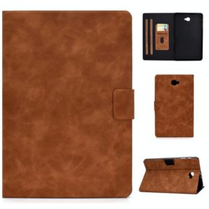 For Samsung Galaxy Tab A 10.1 (2016) T580/T585 Cowhide Texture Horizontal Flip Leather Case with Holder & Card Slots & Sleep / Wake-up Function(Brown) (OEM)
