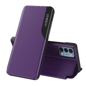 For OnePlus Nord N200 5G Attraction Flip Holder Leather Phone Case(Purple) (OEM)