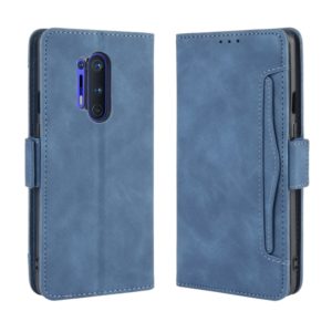 For OnePlus 8 Pro Wallet Style Skin Feel Calf Pattern Leather Case with Separate Card Slot(Blue) (OEM)