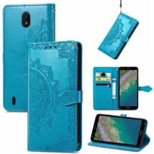 For Nokia C01 Plus Mandala Embossing Pattern Horizontal Flip Leather Case with Holder & Card Slots & Wallet & Lanyard(Blue) (OEM)