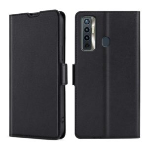 For Tecno Camon 17 Ultra-thin Voltage Side Buckle PU + TPU Horizontal Flip Leather Case with Holder & Card Slot(Black) (OEM)