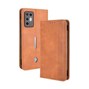 For ZTE nubia Red Magic 6R Magnetic Buckle Retro Crazy Horse Texture Horizontal Flip Leather Case with Holder & Card Slots & Photo Frame(Brown) (OEM)