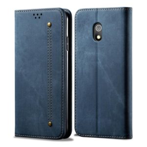 For Xiaomi Redmi 8A Denim Texture Casual Style Horizontal Flip Leather Case with Holder & Card Slots & Wallet(Blue) (OEM)