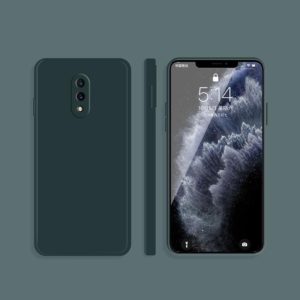For OnePlus 7 Solid Color Imitation Liquid Silicone Straight Edge Dropproof Full Coverage Protective Case(Dark Green) (OEM)