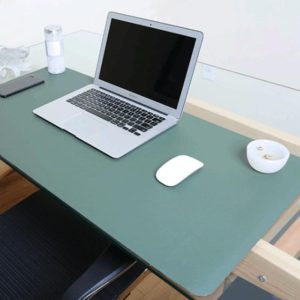 Multifunction Business Double Sided PU Leather Mouse Pad Keyboard Pad Table Mat Computer Desk Mat, Size: 90 x 45cm(Green + Silver) (OEM)