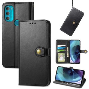 For Motorola Moto G71 5G Solid Color Leather Buckle Phone Case(Black) (OEM)