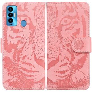 For Tecno Camon 18i Tiger Embossing Pattern Horizontal Flip Leather Phone Case(Pink) (OEM)
